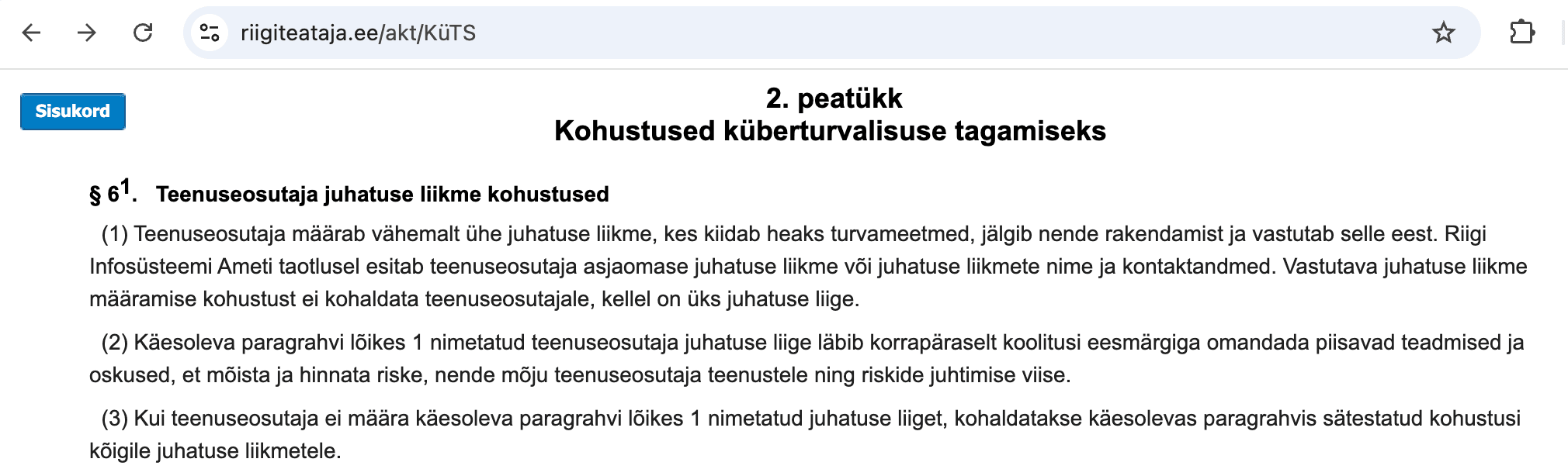 KüTS – Küberturvalisuse seadus