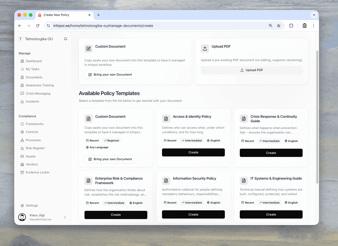Policy Document Creation